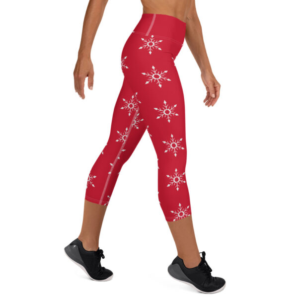 Red Christmas Capri Leggings - Image 5